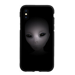 Чехол iPhone XS Max матовый Взгляд пришельца, цвет: 3D-черный
