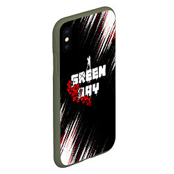 Чехол iPhone XS Max матовый Green day - абстракция, цвет: 3D-темно-зеленый — фото 2