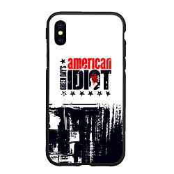 Чехол iPhone XS Max матовый Green day american idiot - rock, цвет: 3D-черный