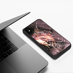 Чехол iPhone XS Max матовый Берсерк Гатс В Доспехах Извергает Огонь, цвет: 3D-черный — фото 2