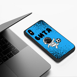 Чехол iPhone XS Max матовый Витя космонавт футболист, цвет: 3D-черный — фото 2