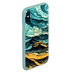 Чехол iPhone XS Max матовый Пейзаж в стиле Ван Гога, цвет: 3D-мятный — фото 2