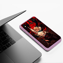 Чехол iPhone XS Max матовый Паэур - Человек-бензопила, цвет: 3D-сиреневый — фото 2