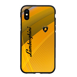 Чехол iPhone XS Max матовый Lamborghini - абстракция, цвет: 3D-черный