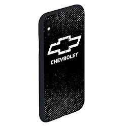 Чехол iPhone XS Max матовый Chevrolet с потертостями на темном фоне, цвет: 3D-черный — фото 2