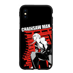 Чехол iPhone XS Max матовый Chainsaw - Макима, цвет: 3D-черный