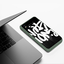 Чехол iPhone XS Max матовый Уличное искусство - Граффити, цвет: 3D-темно-зеленый — фото 2