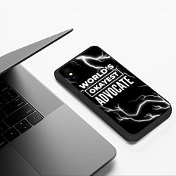 Чехол iPhone XS Max матовый Worlds okayest advocate - dark, цвет: 3D-черный — фото 2