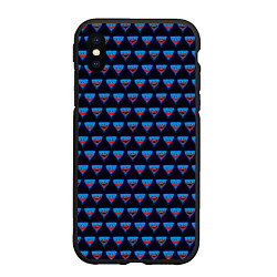 Чехол iPhone XS Max матовый Poppy Playtime - Huggy Wuggy Pattern - без логотип, цвет: 3D-черный