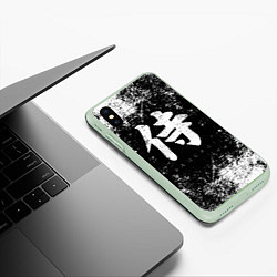 Чехол iPhone XS Max матовый Иероглиф samurai, цвет: 3D-салатовый — фото 2