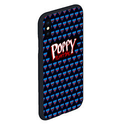 Чехол iPhone XS Max матовый Poppy Playtime - Huggy Wuggy Pattern, цвет: 3D-черный — фото 2