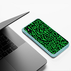 Чехол iPhone XS Max матовый Каллиграффити, цвет: 3D-мятный — фото 2