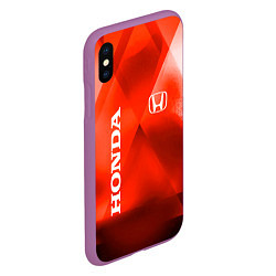 Чехол iPhone XS Max матовый Honda - красная абстракция, цвет: 3D-фиолетовый — фото 2