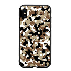 Чехол iPhone XS Max матовый Камуфляж Open Terrain, цвет: 3D-черный