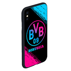 Чехол iPhone XS Max матовый Borussia - neon gradient, цвет: 3D-черный — фото 2