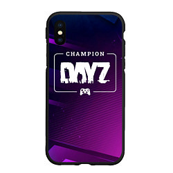 Чехол iPhone XS Max матовый DayZ gaming champion: рамка с лого и джойстиком на, цвет: 3D-черный