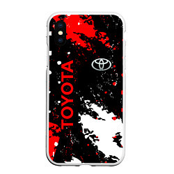 Чехол iPhone XS Max матовый Toyota - краска, цвет: 3D-белый