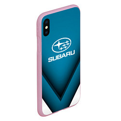 Чехол iPhone XS Max матовый Subaru - абстракция, цвет: 3D-розовый — фото 2