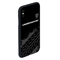 Чехол iPhone XS Max матовый Lamborghini speed на темном фоне со следами шин: с, цвет: 3D-черный — фото 2