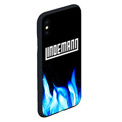 Чехол iPhone XS Max матовый Lindemann blue fire, цвет: 3D-черный — фото 2