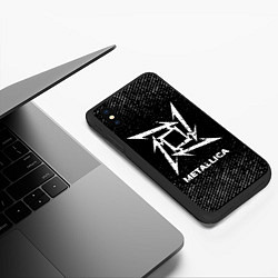 Чехол iPhone XS Max матовый Metallica с потертостями на темном фоне, цвет: 3D-черный — фото 2