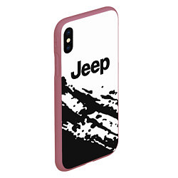 Чехол iPhone XS Max матовый Jeep - textura, цвет: 3D-малиновый — фото 2