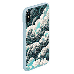 Чехол iPhone XS Max матовый Облачные узоры, цвет: 3D-голубой — фото 2