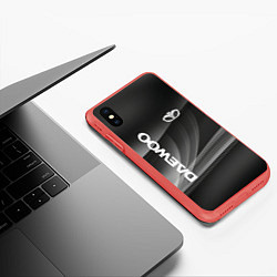 Чехол iPhone XS Max матовый Daewoo - абстракция, цвет: 3D-красный — фото 2