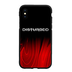 Чехол iPhone XS Max матовый Disturbed red plasma, цвет: 3D-черный
