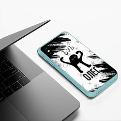 Чехол iPhone XS Max матовый Кот ъуъ Олег, цвет: 3D-мятный — фото 2