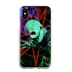 Чехол iPhone XS Max матовый Slipknot-Corey Taylor, цвет: 3D-белый