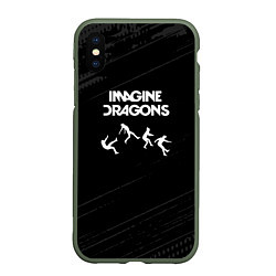 Чехол iPhone XS Max матовый Imagine Dragons - Alternative, цвет: 3D-темно-зеленый