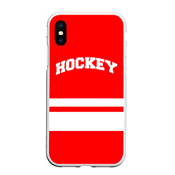 Чехол iPhone XS Max матовый Hockey - две волосы, цвет: 3D-белый