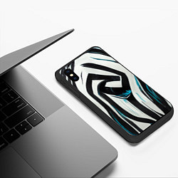 Чехол iPhone XS Max матовый Цифровой окрас зебры, цвет: 3D-черный — фото 2