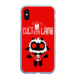 Чехол iPhone XS Max матовый Cult of the Lamb ягненок, цвет: 3D-голубой