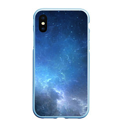 Чехол iPhone XS Max матовый Холодное космическое молчание, цвет: 3D-голубой