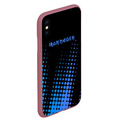 Чехол iPhone XS Max матовый Iron Maiden - neon, цвет: 3D-малиновый — фото 2