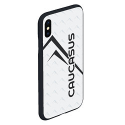 Чехол iPhone XS Max матовый Caucasus Mountains надпись Кавказ на английском с, цвет: 3D-черный — фото 2
