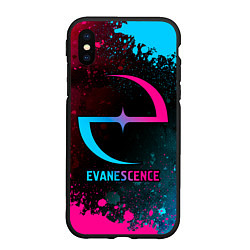 Чехол iPhone XS Max матовый Evanescence - neon gradient, цвет: 3D-черный