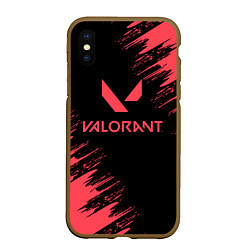 Чехол iPhone XS Max матовый Valorant - краска, цвет: 3D-коричневый