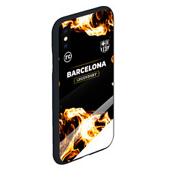 Чехол iPhone XS Max матовый Barcelona legendary sport fire, цвет: 3D-черный — фото 2