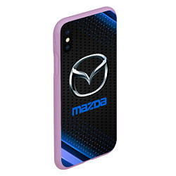 Чехол iPhone XS Max матовый Mazda Абстракция карбон, цвет: 3D-сиреневый — фото 2