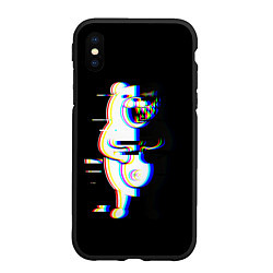 Чехол iPhone XS Max матовый Danganronpa monokuma glitch, цвет: 3D-черный