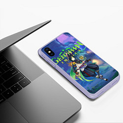 Чехол iPhone XS Max матовый Тигнари Genshin Impact, цвет: 3D-светло-сиреневый — фото 2