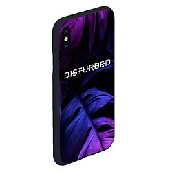 Чехол iPhone XS Max матовый Disturbed neon monstera, цвет: 3D-черный — фото 2