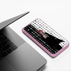 Чехол iPhone XS Max матовый Макима - Иероглифы - Человек-бензопила, цвет: 3D-розовый — фото 2