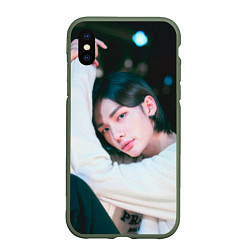 Чехол iPhone XS Max матовый Hyunjin Mixtape Oh, цвет: 3D-темно-зеленый