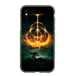 Чехол iPhone XS Max матовый Elden ring art пламя