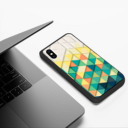 Чехол iPhone XS Max матовый Мозаичный градиент, цвет: 3D-черный — фото 2