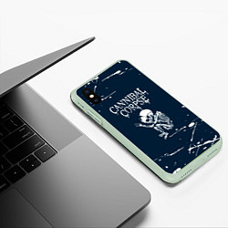 Чехол iPhone XS Max матовый Cannibal Corpse - брызги, цвет: 3D-салатовый — фото 2